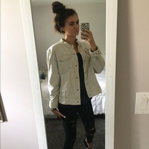 cream colored jean jacket